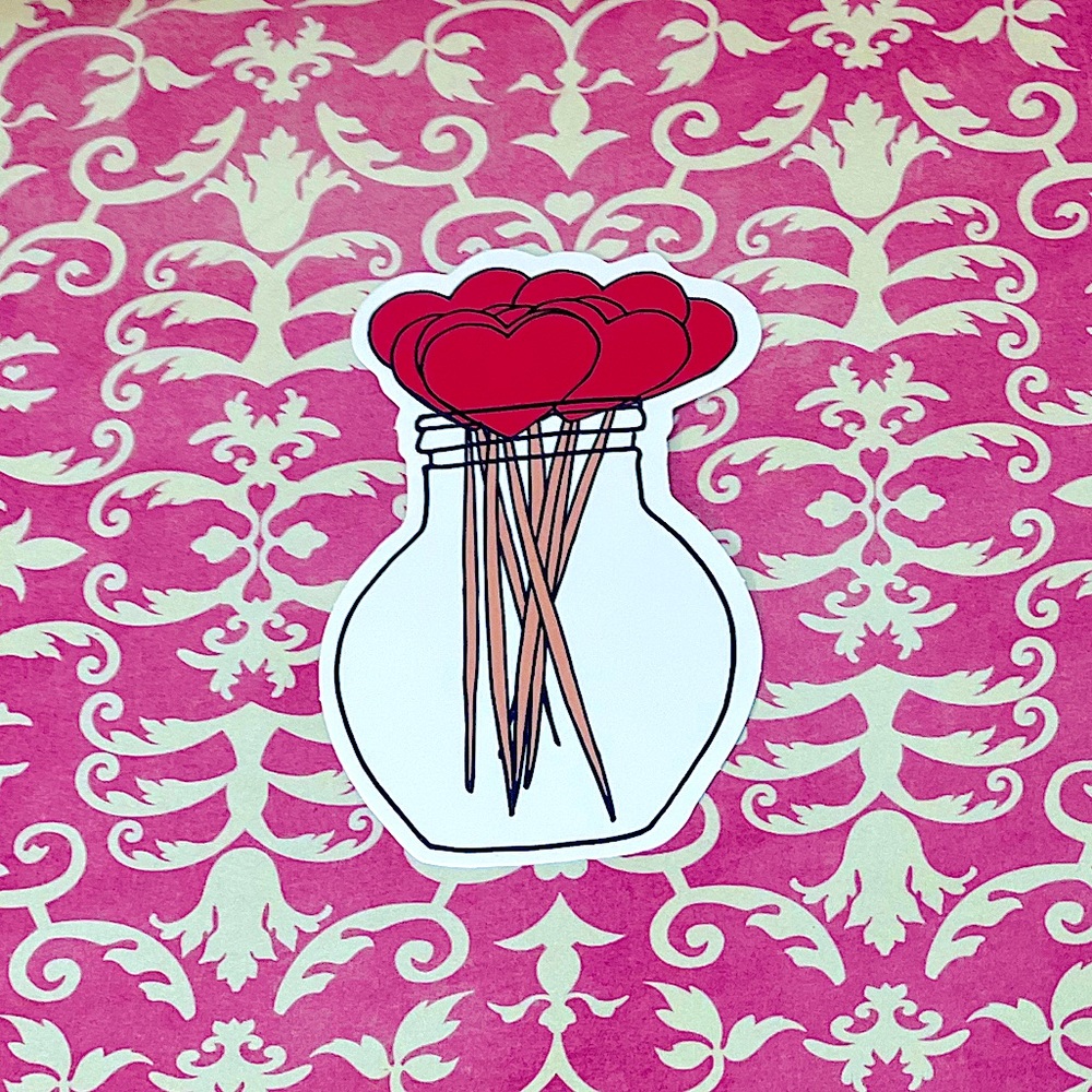 Heart Sticks Cute Lovey Sweetheart Love You Valentines Sweet Sticker